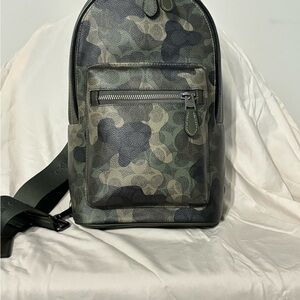 Coach Camouflage Backpack in Green and Black NWOT. NEVER USED